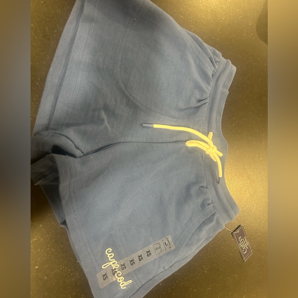 Cape Cod Blue Shorts with white Drawstring